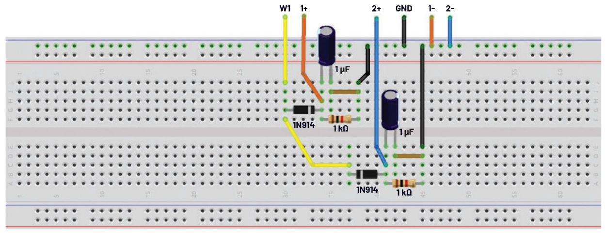 图10 扩展包络检波器试验板电路