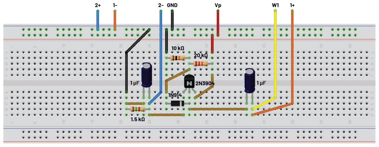 图15 偏置包络检波器试验板电路