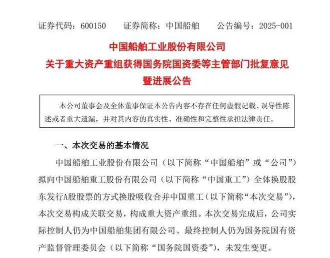 ▲ 中国船舶公告