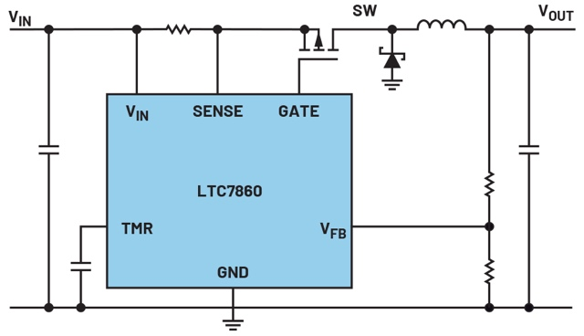 图2 无过压时间限制的开关过压保护电路（简化电路）