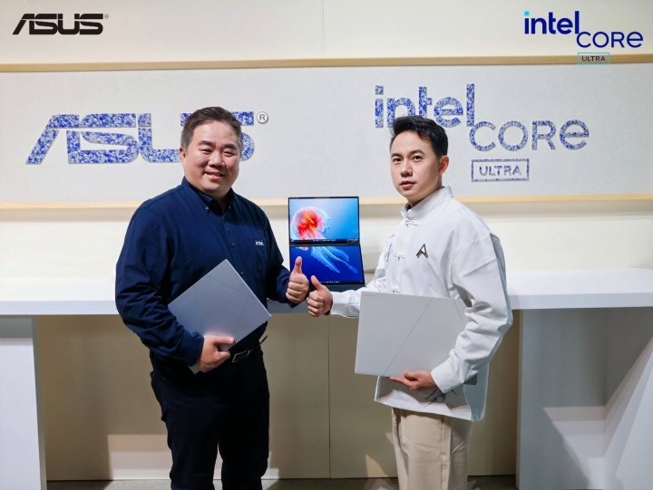 英特尔中国区技术部总经理高宇和华硕电脑高级产品经理邹易澄 