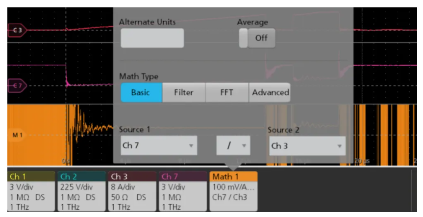 使用公式编辑功能直接计算导通电阻曲线
