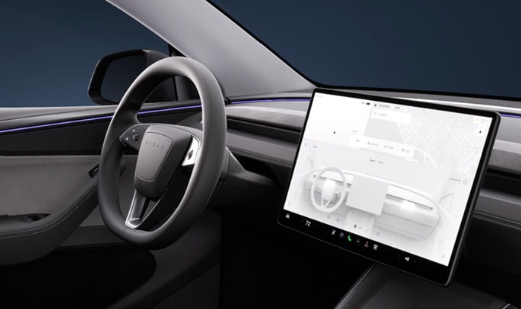 焕新 Model Y 的驾驶舱渲染图 | 图片来源：特斯拉中国官网