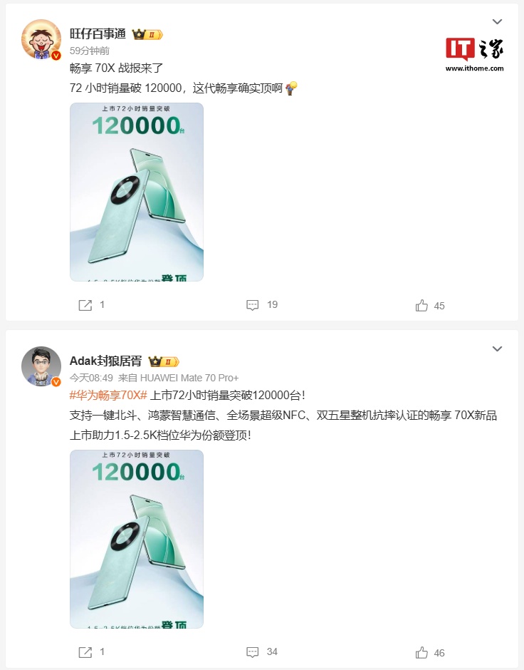 京东华为畅享 70X 手机北斗卫星讯息 | 5000 万 RYYB 暗光影像1799 元直达通顺