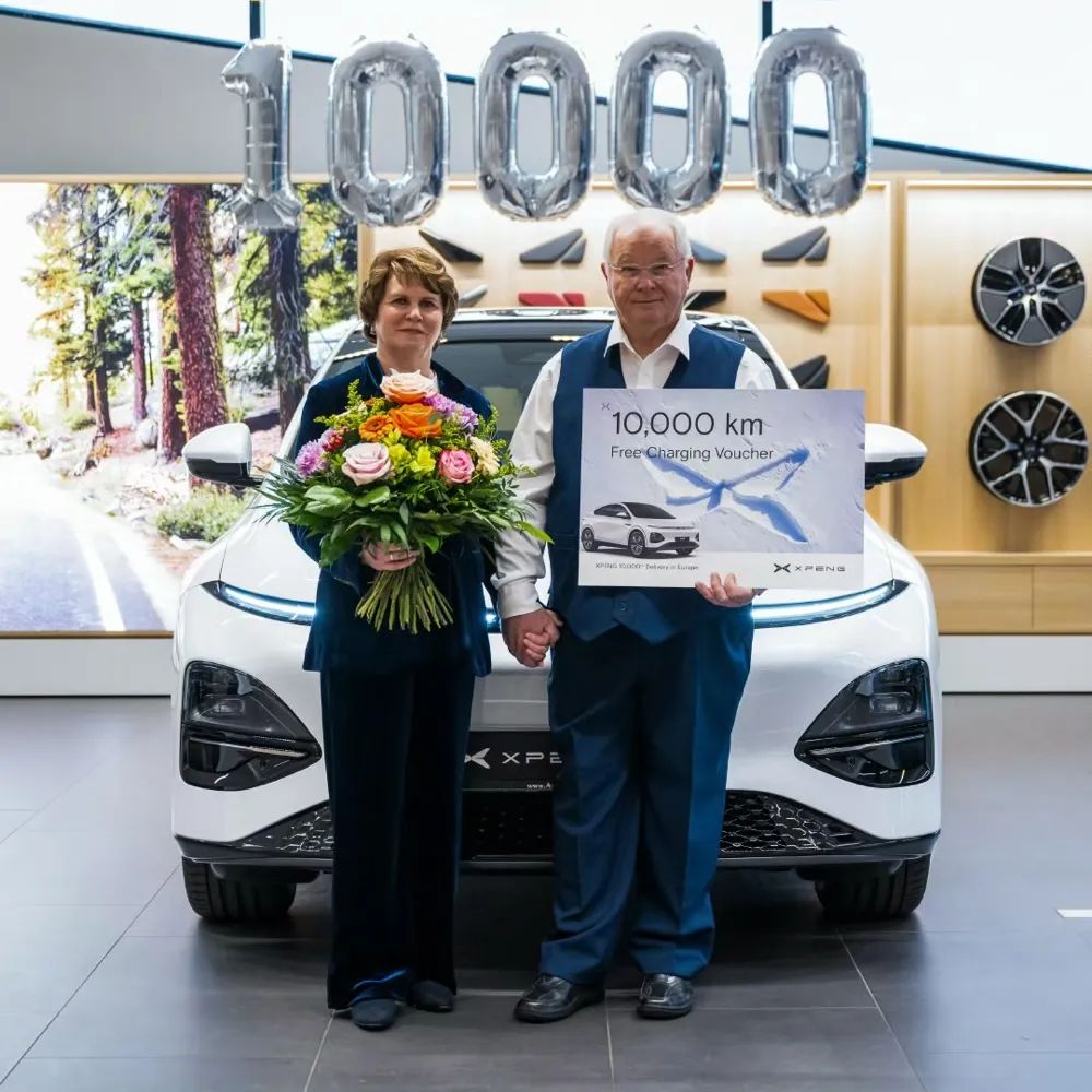 ▲小鹏汽车在欧洲正式交付10000辆新车