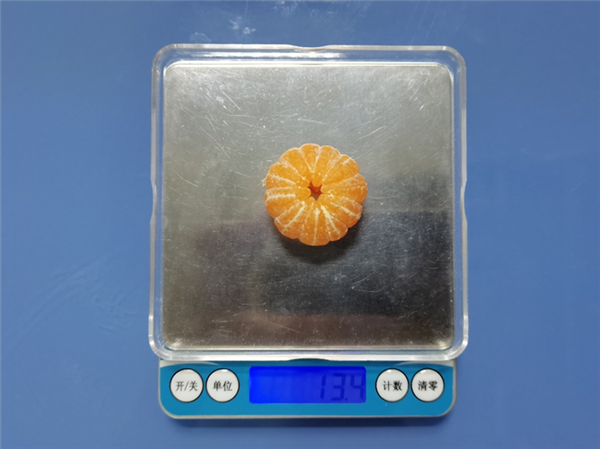 小砂糖橘15克左右（直径约3cm）。图片来源：作者提供