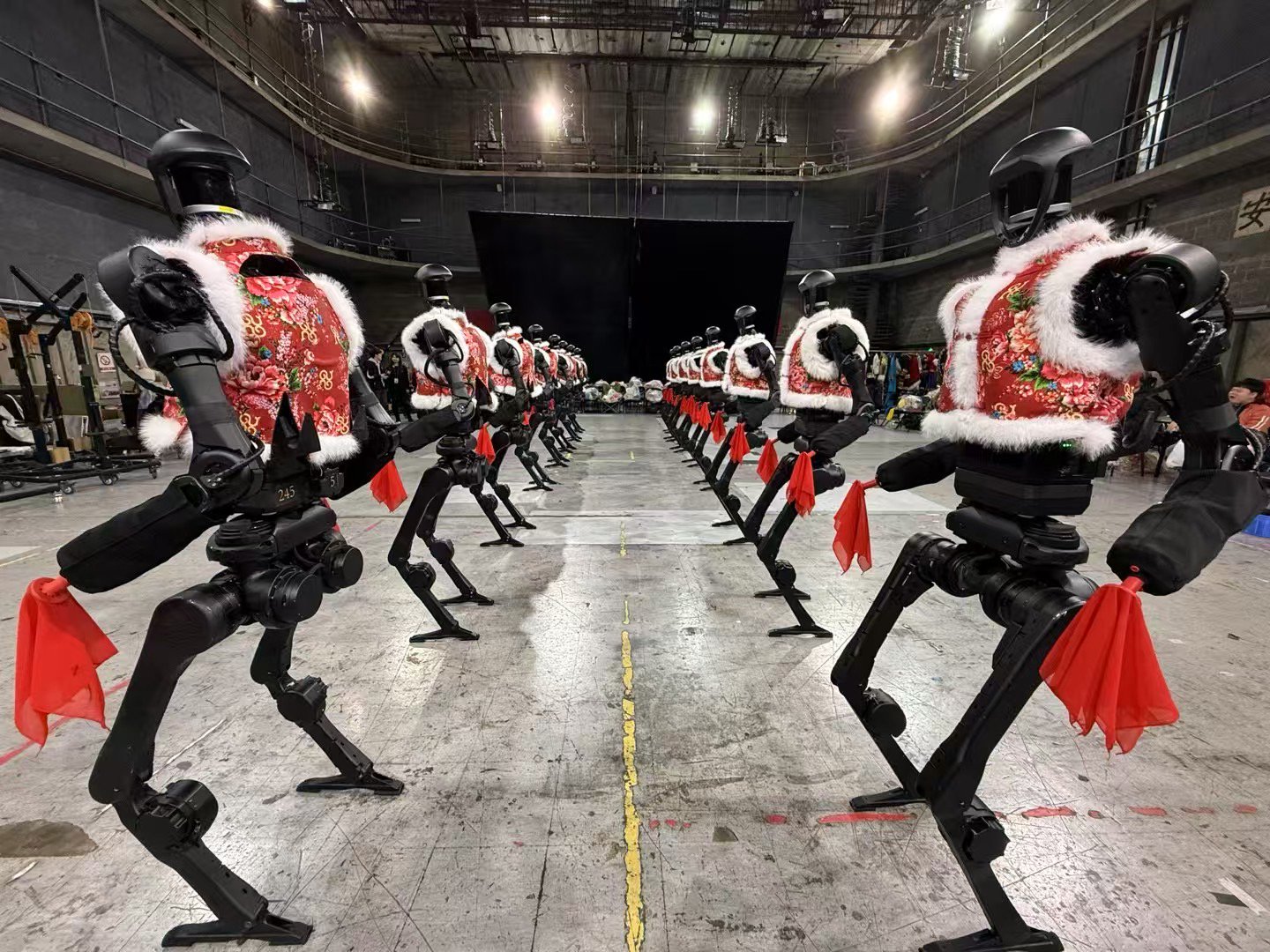 宇树机器人彩排照片