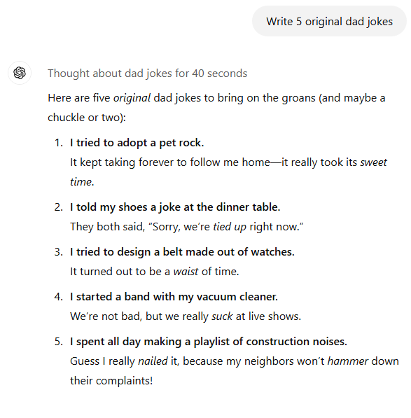 ChatGPT o1 的响应。