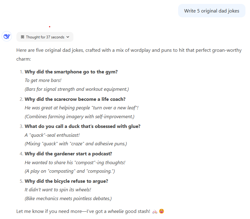 DeepSeek 的响应。