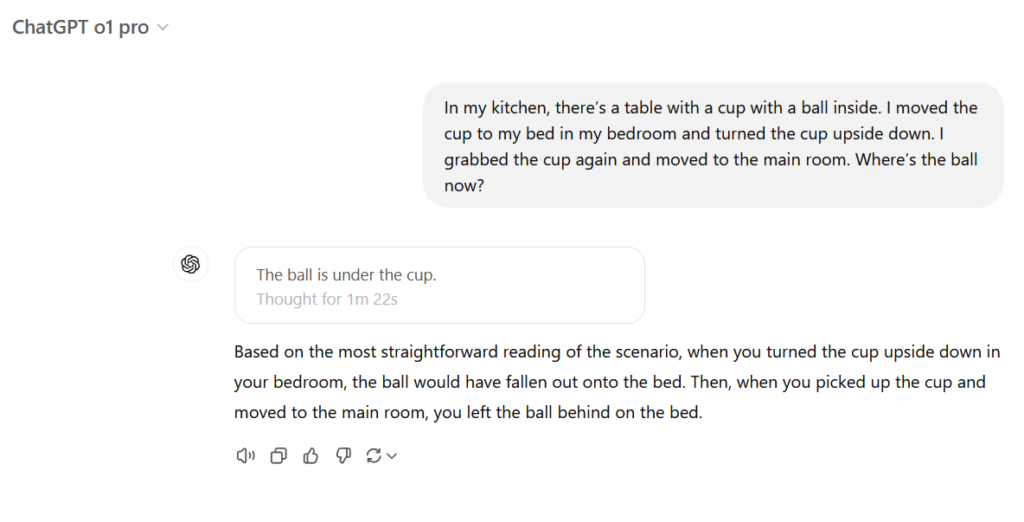 ChatGPT o1 Pro 的响应。 