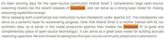 图 | Mistral AI 在技术博文中两次提及 DeepSeek（来源：Mistral AI）