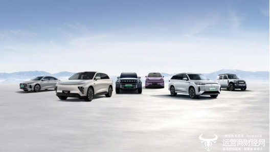 图为奇瑞集团旗下各品牌代表车型