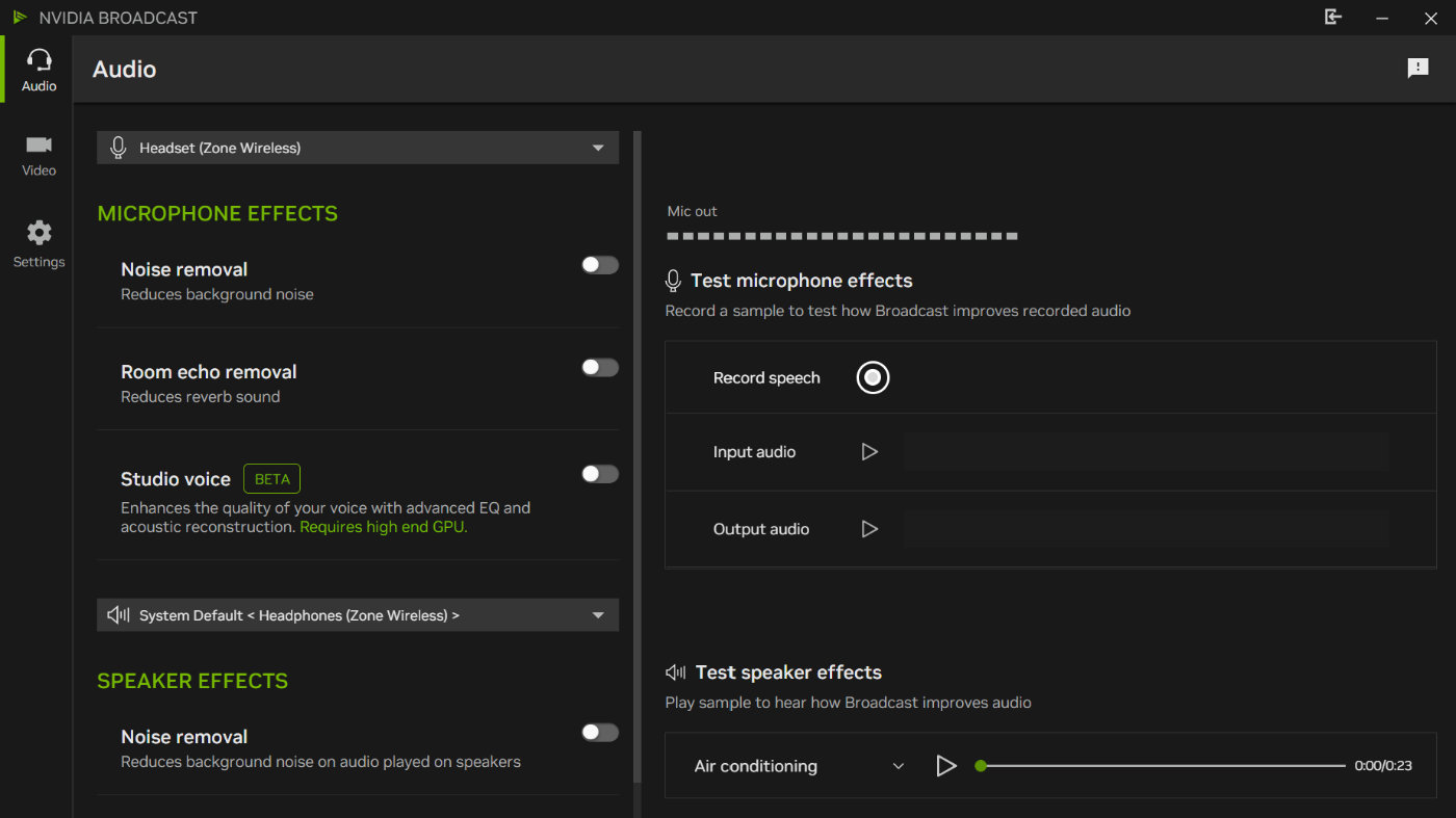 全新的 NVIDIA Broadcast 应用界面更新。