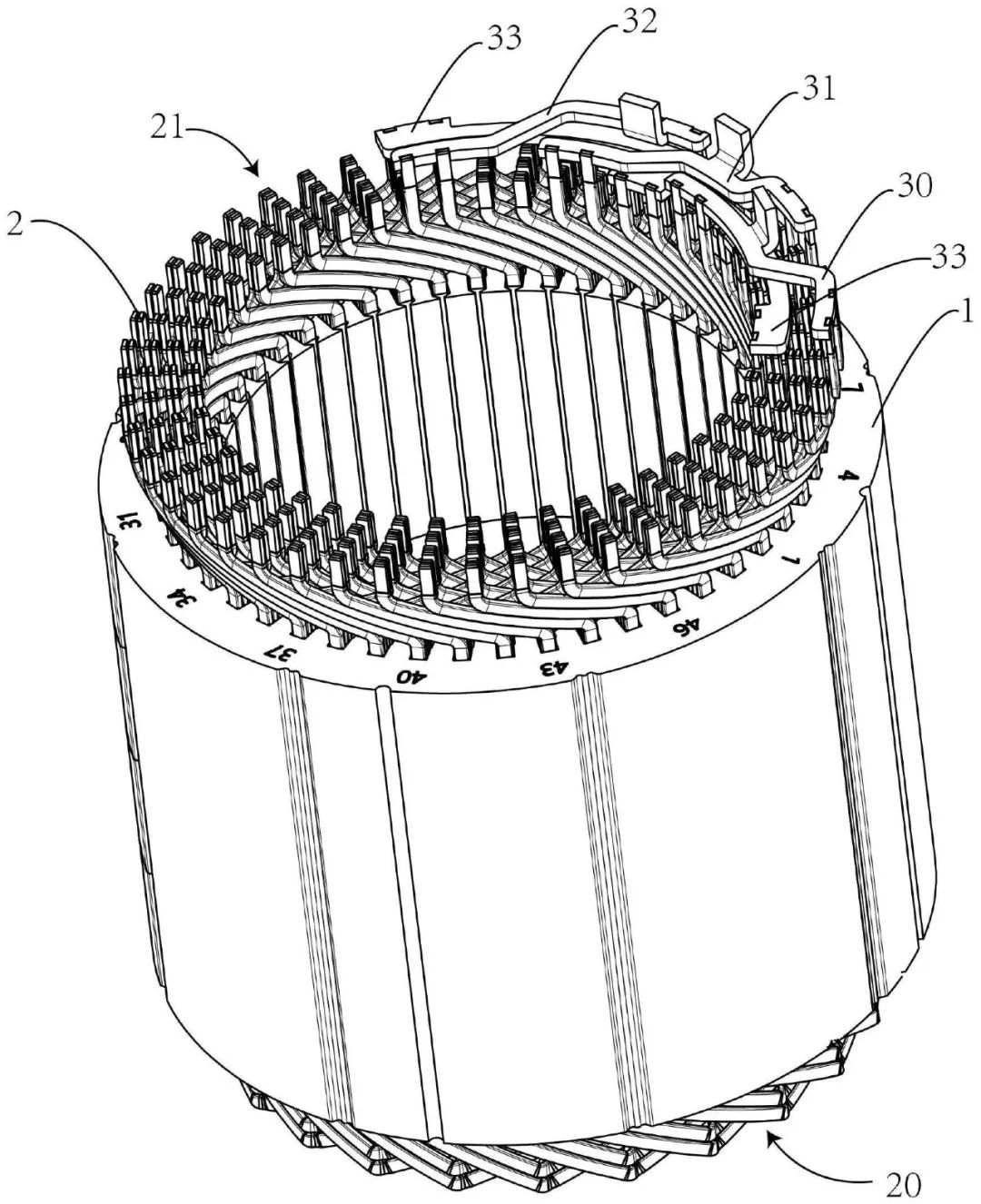 扁线定子结构设计图