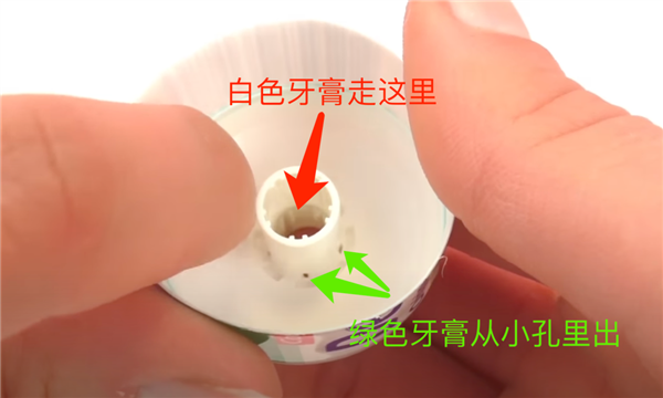 特制的彩条牙膏盖子，图片来源：Play with me - Toys for Kids