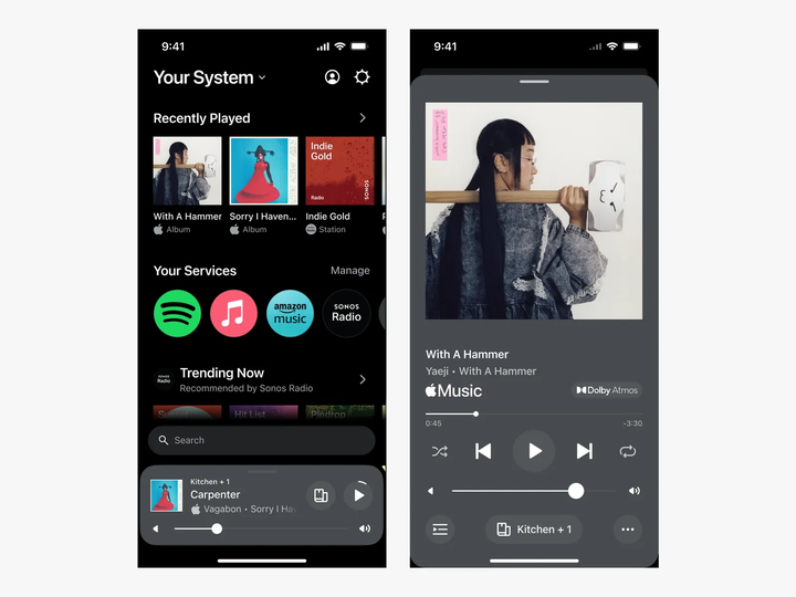 ▲ 新版 Sonos S2 App 界面