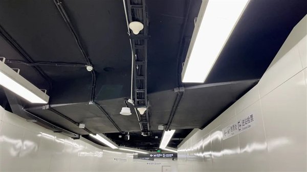 地铁站天花板上的“白色蘑菇” 图源：原编辑拍摄