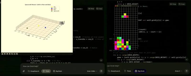 用Grok生成代码 图源：xAI