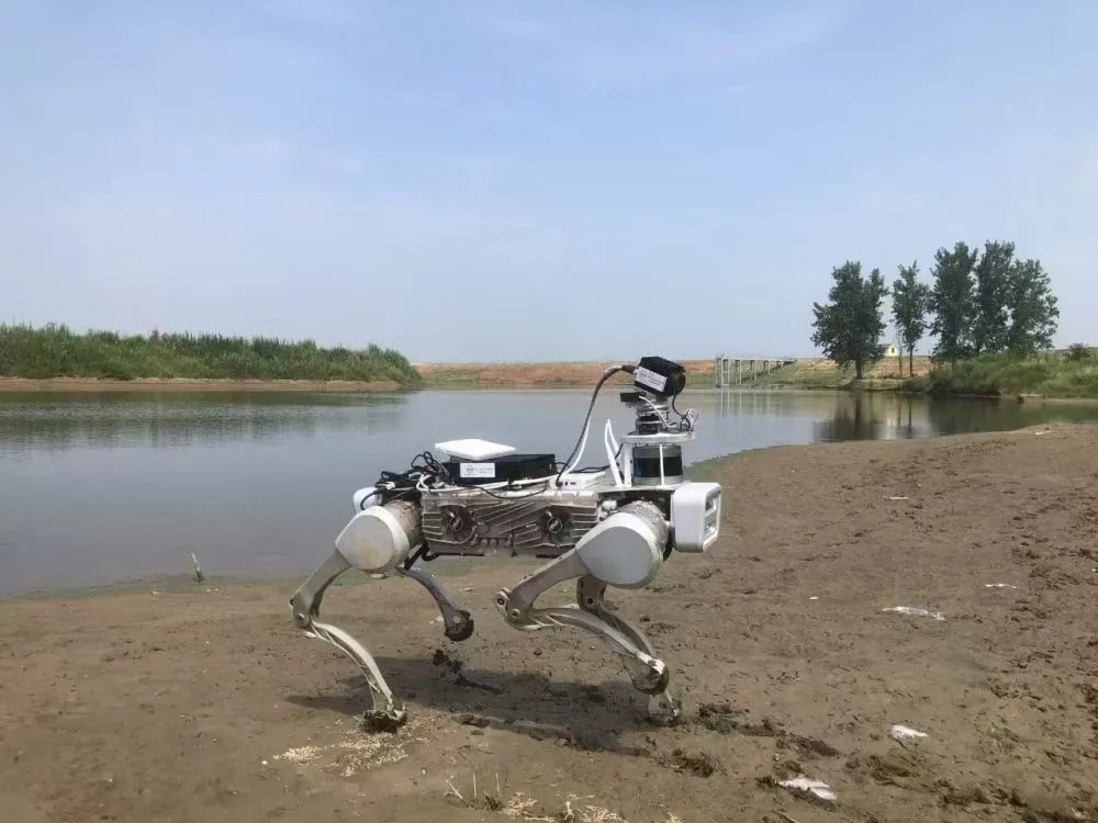 ▲哈尔滨工业大学重庆研究院研发的堤防隐患巡检机器狗