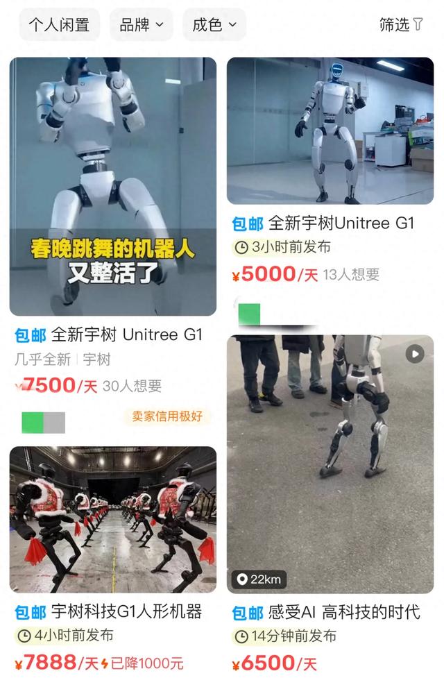 提供东说念主形机器东说念主租出作事的商家 电商平台截图