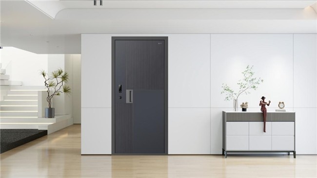 盼盼2025新品入户门 – 维尔德Pro系列，琉璃青胡桃木