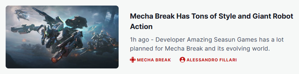 　　TheGamer：“机动性是西山居给出的机甲游戏成功答案，战斗节奏快如闪电。”（来源：TheGamer试玩报告）