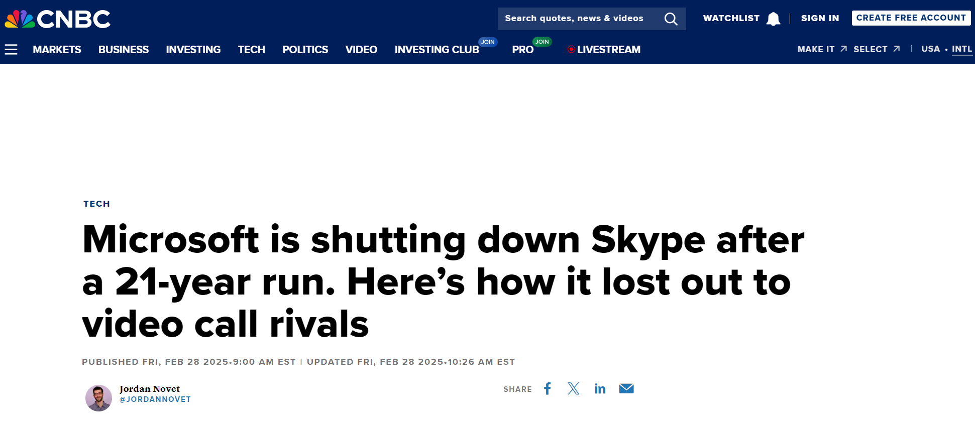 图片来源：CNBC报道截图