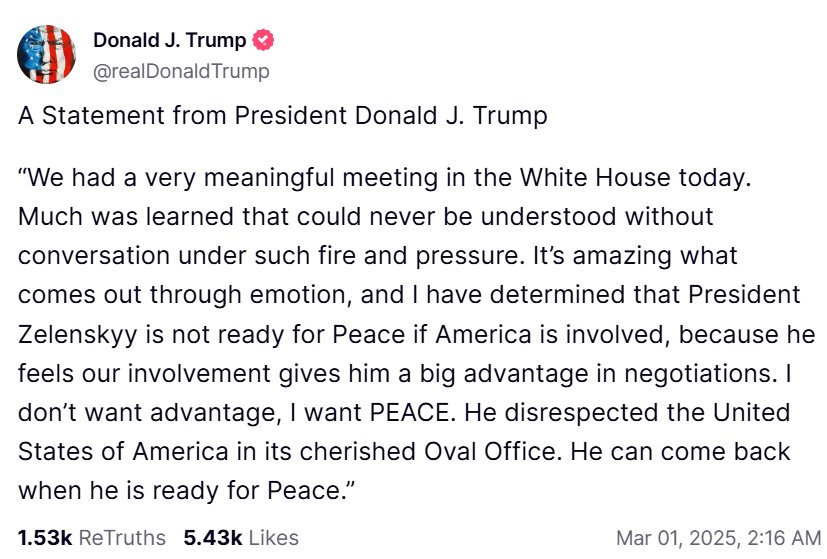 载入史册的白宫争吵，泽连斯基与特朗普、万斯当众吵架 饭都没吃就被轰出白宫 - 附视频与文字脉络