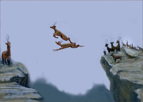 《斑羚飞渡》插图 图源网络