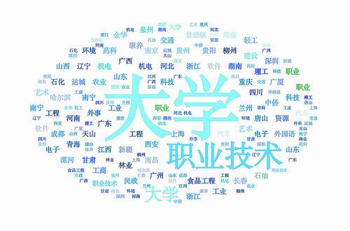 图5. 51所本科职业院校词云图