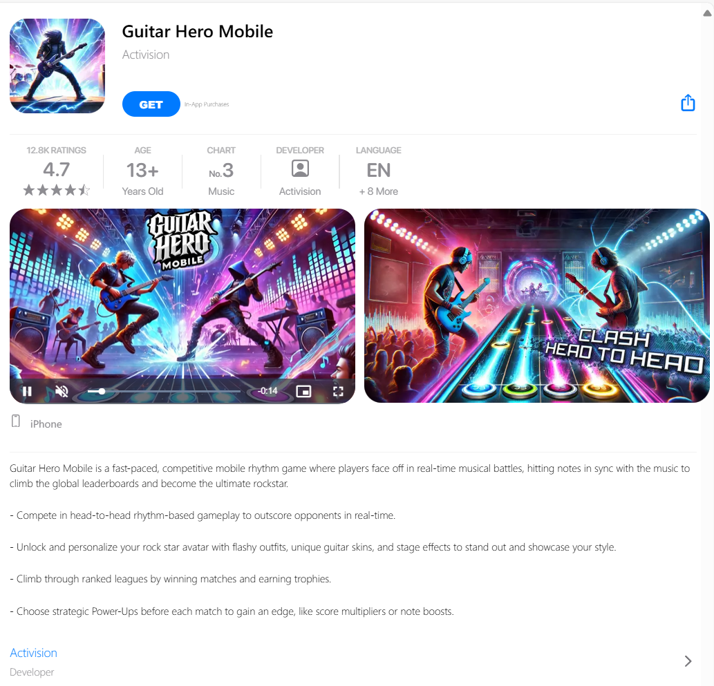 ▲ 动视的“伪造”商店页面