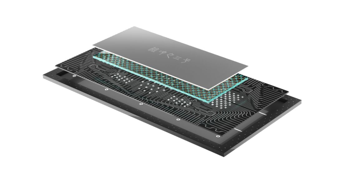 图:祖冲之三号芯片示意图。105个可读取比特和182个耦合比特集成在同一个芯片上执行量子随机线路采样任务