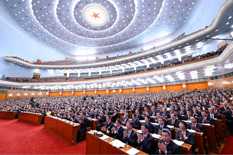 ▲3月5日上午，第十四届全国人民代表大会第三次会议在北京人民大会堂开幕。图/新华社