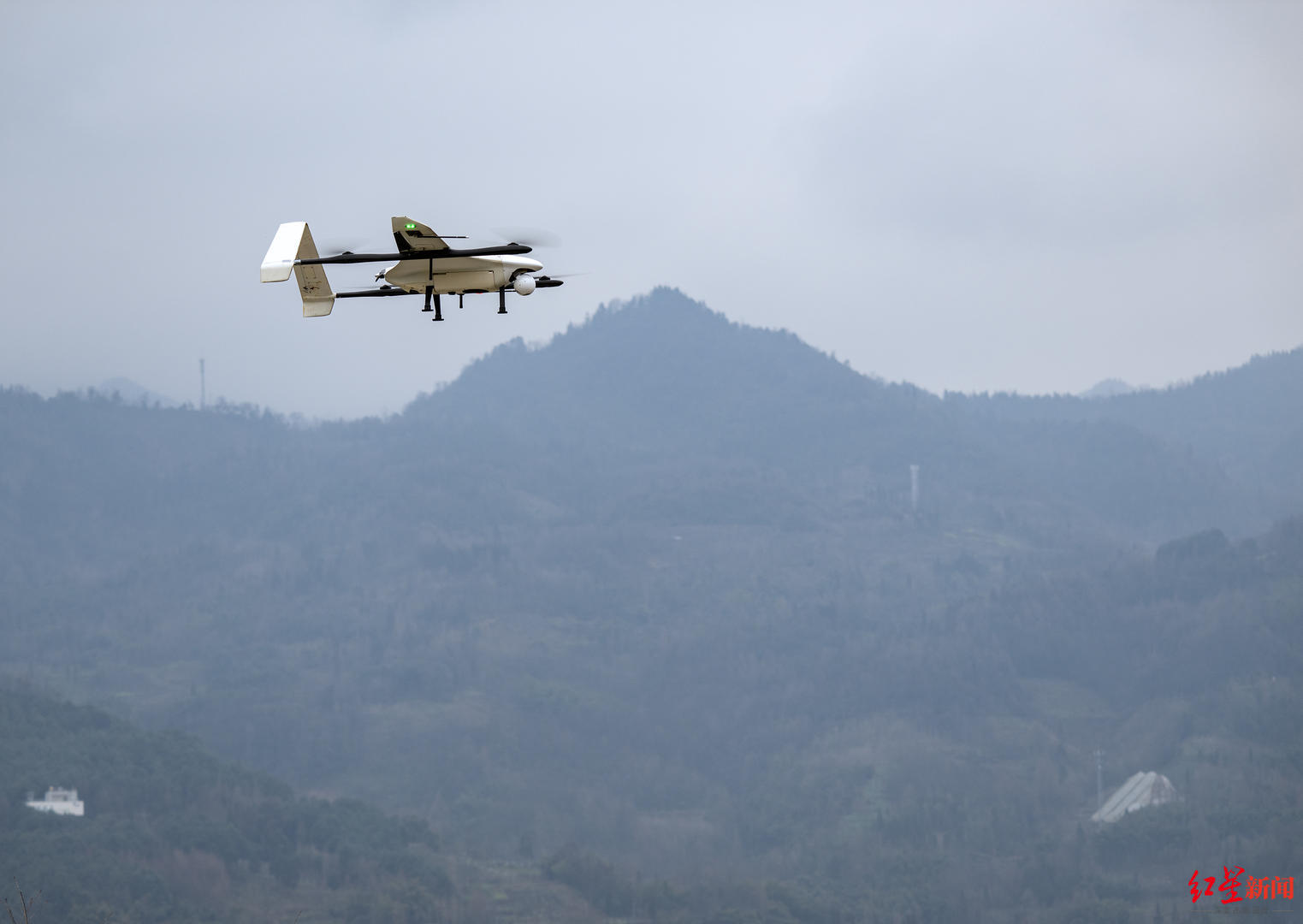 ▲成都彭州磁峰区域布局的固定翼无人机