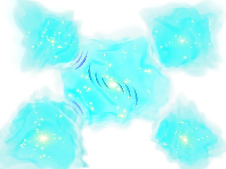 图 4：展示星系团中心高温气体晃动机制的示意图。图源：JAXA