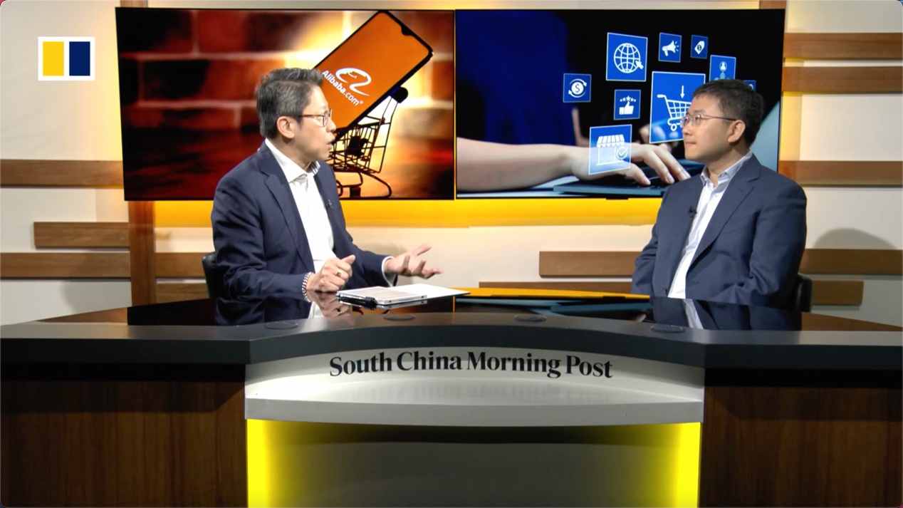 （图：阿里国际站总裁张阔接受《南华早报》专访）