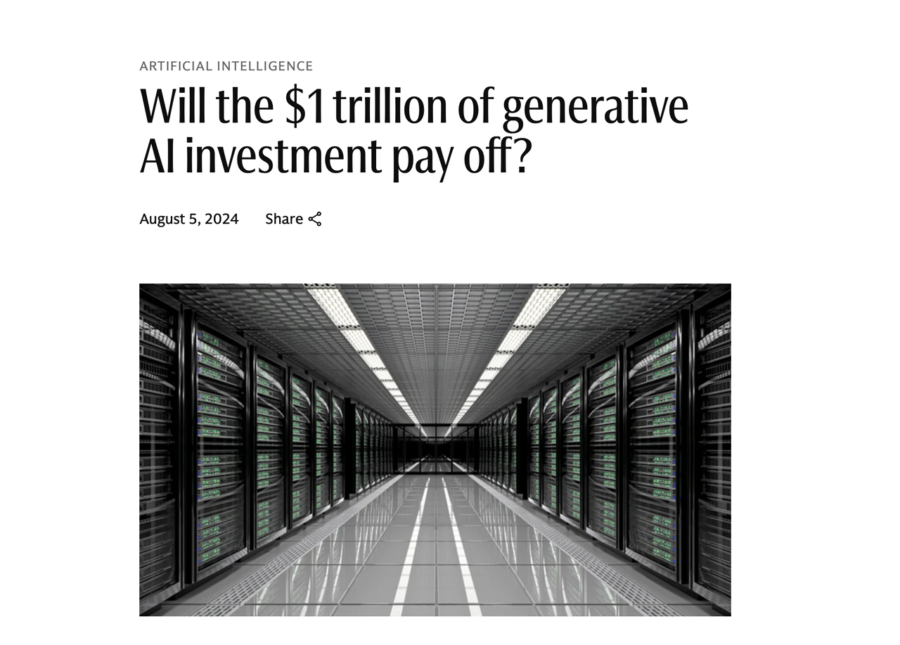 各大投行都在重新估值 AI 行业|图片来源:高盛