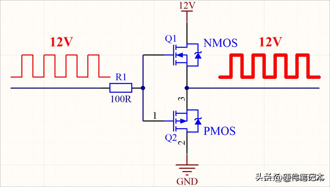 图9：MOS管结构的互补推挽