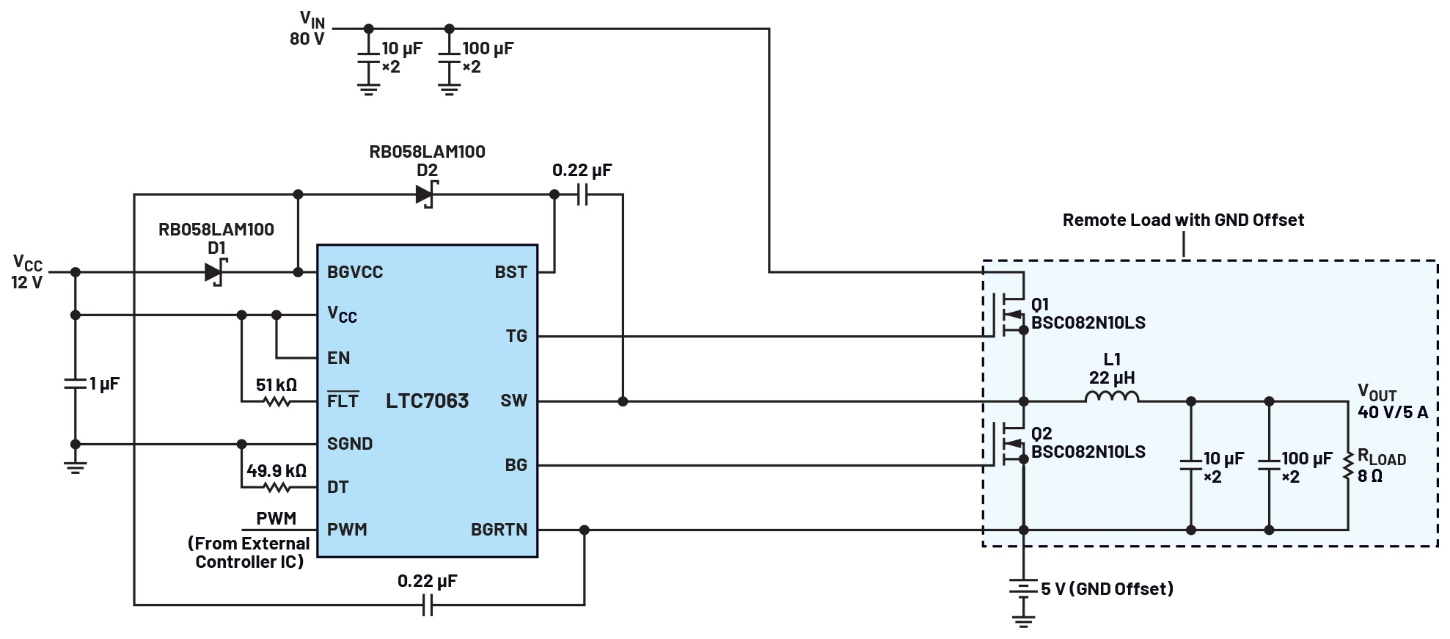 图1 带远端负载的降压电源转换器