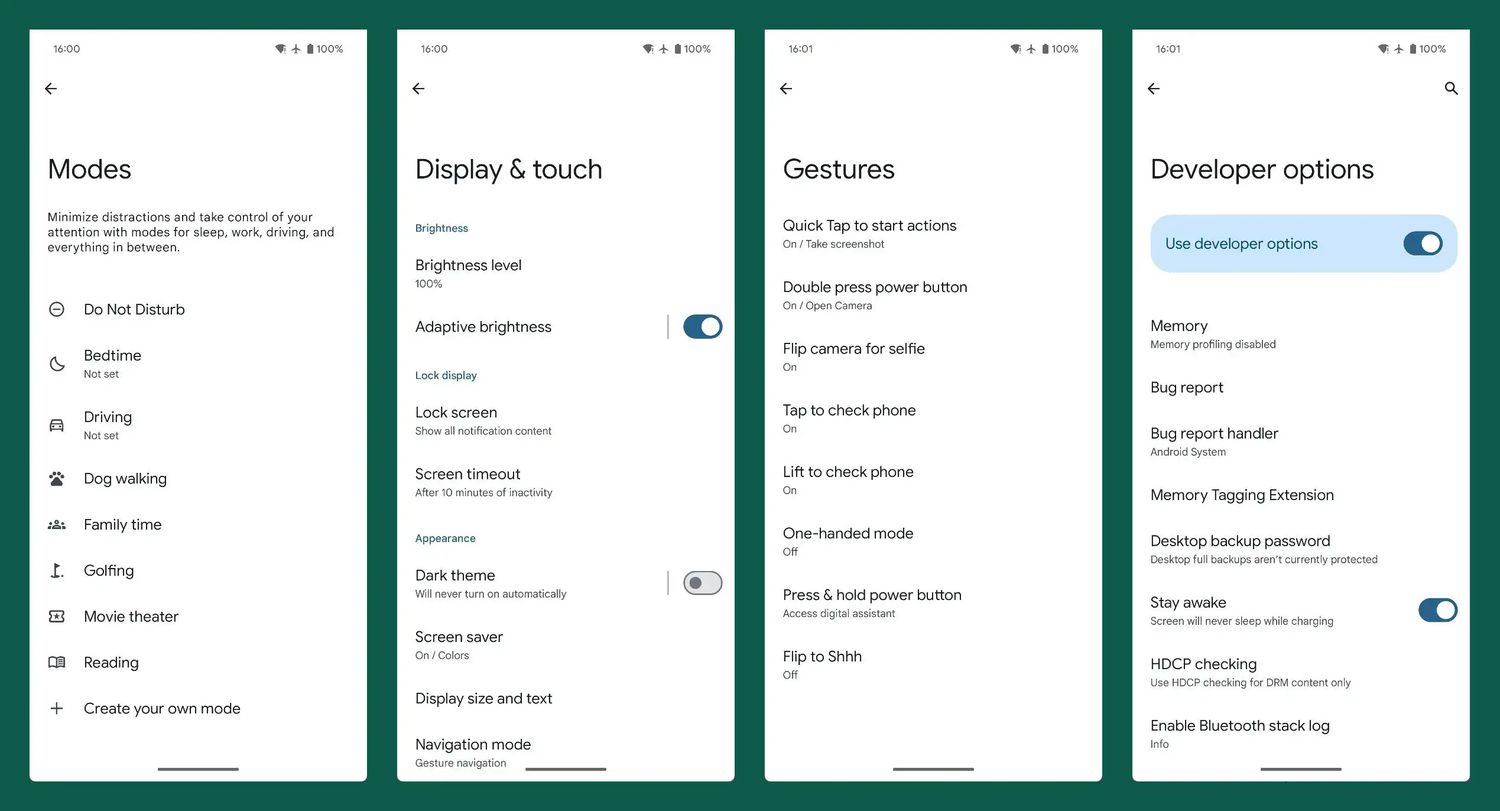 ▲ 浅色模式下，安卓 15 当前设置应用