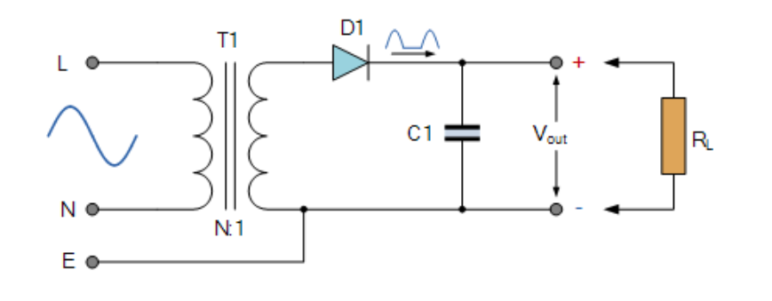 半波非稳压电源