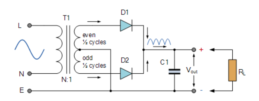 全波非稳压电源