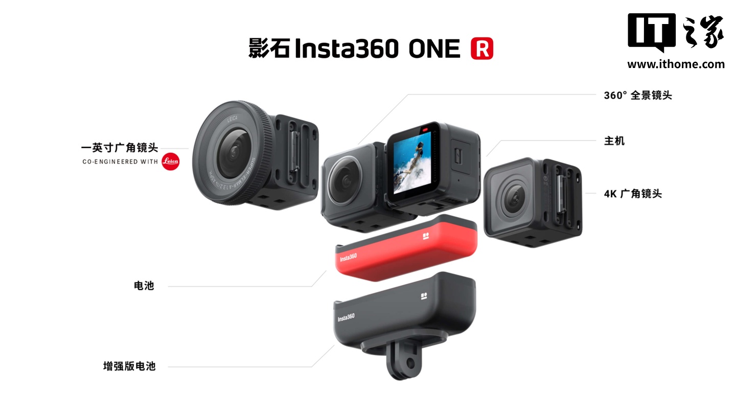 影石 Insta360 One R 是全球首款可更换镜头的运动相机