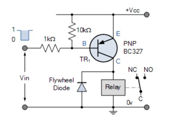 pnp集电极继电器开关电路