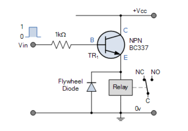 发射极跟随器继电器开关电路