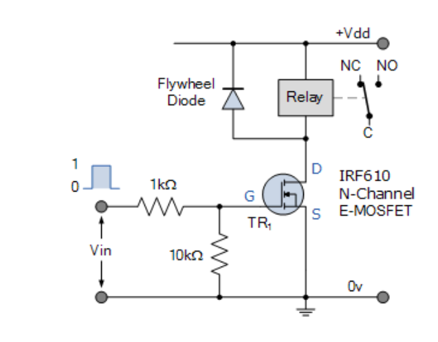 n沟道mosfet继电器开关电路