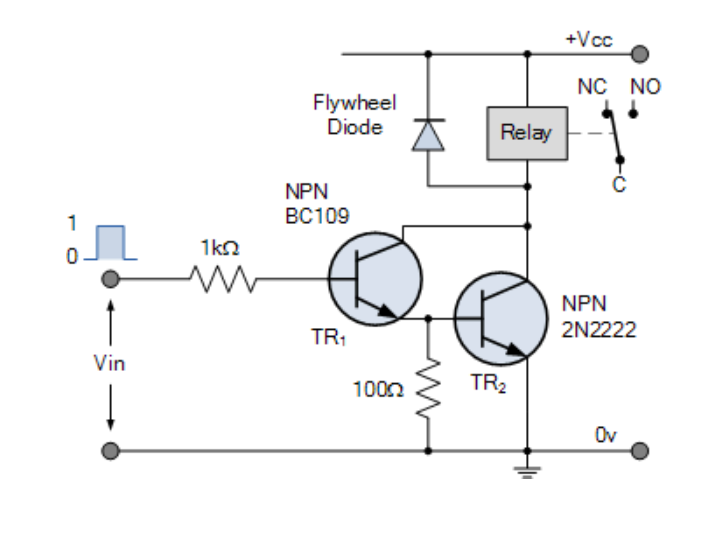 npn达林顿继电器开关电路