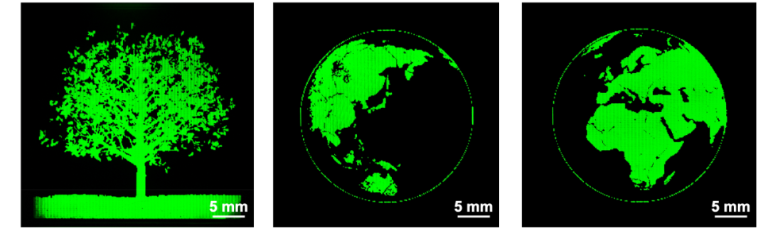 图：有源矩阵 micro-PeLED 微显示器呈现的图像
