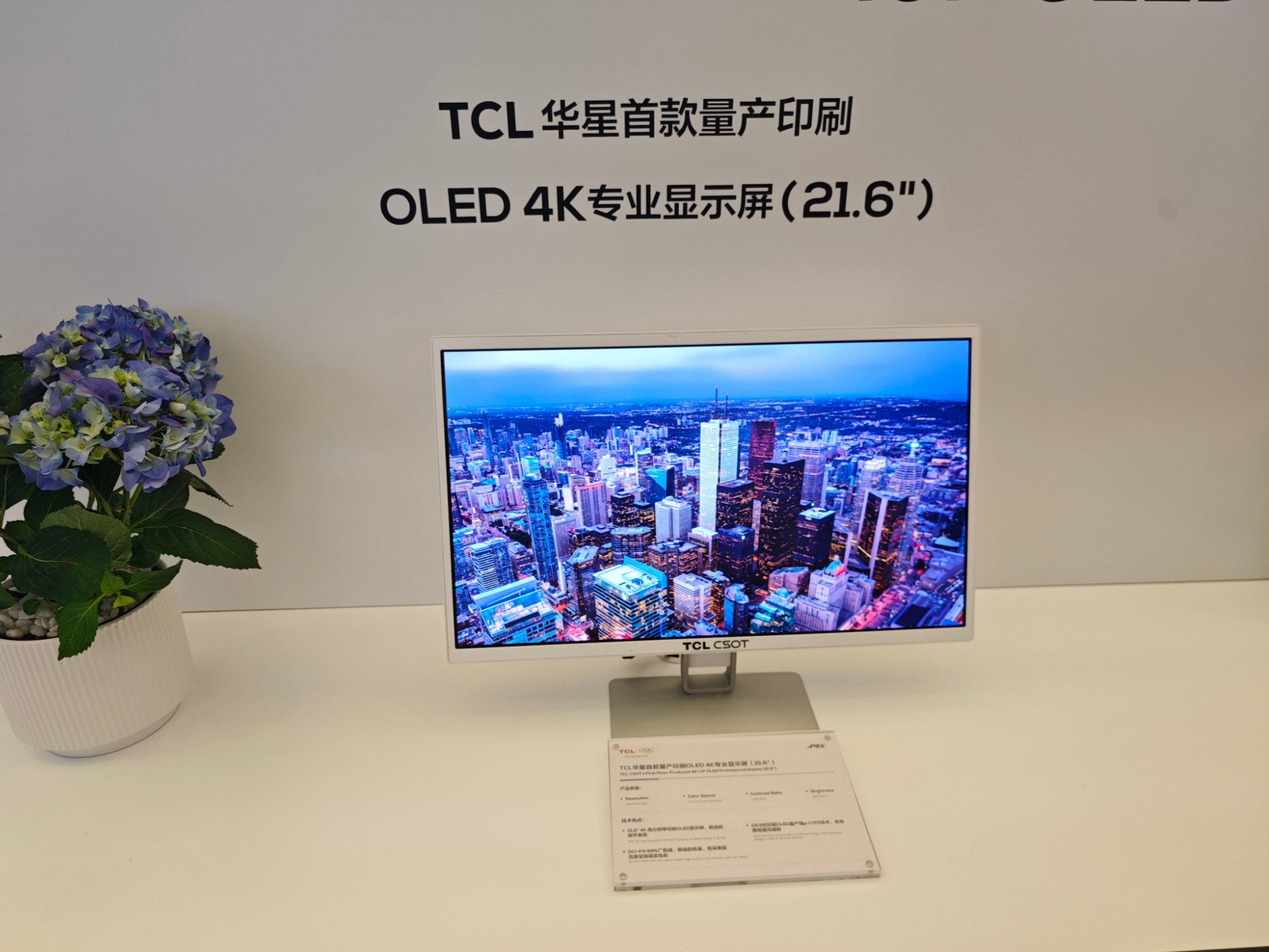 TCL华星首款量产印刷OLED 4K专业显示屏 时代周报记者摄