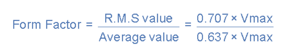 （此处插入波形因数公式图）